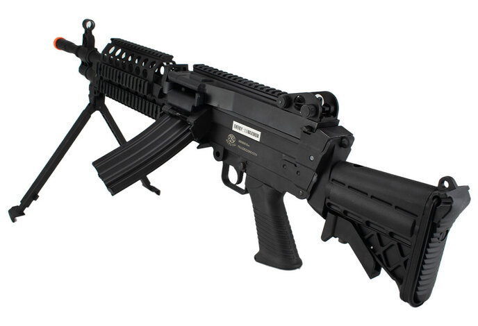 Cybergun FN M249 Mk46 featherweight electric rifle w/2500 rd box mag, 350 fps version