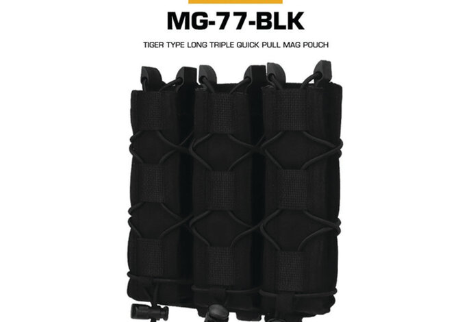 Wosport Tiger Type Long Magazine Pouch, Triple