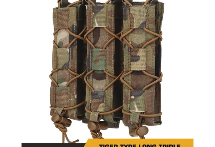 Wosport Tiger Type Long Magazine Pouch, Triple