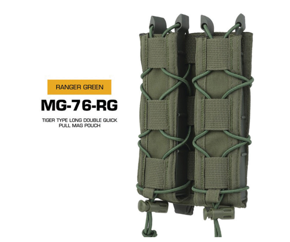 Wosport Tiger Type Long Magazine Pouch, Double - Airsoft Extreme