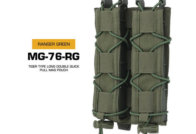 Wosport Tiger Type Long Magazine Pouch, Double