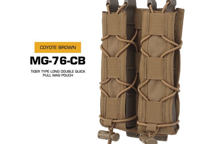 Wosport Tiger Type Long Magazine Pouch, Double