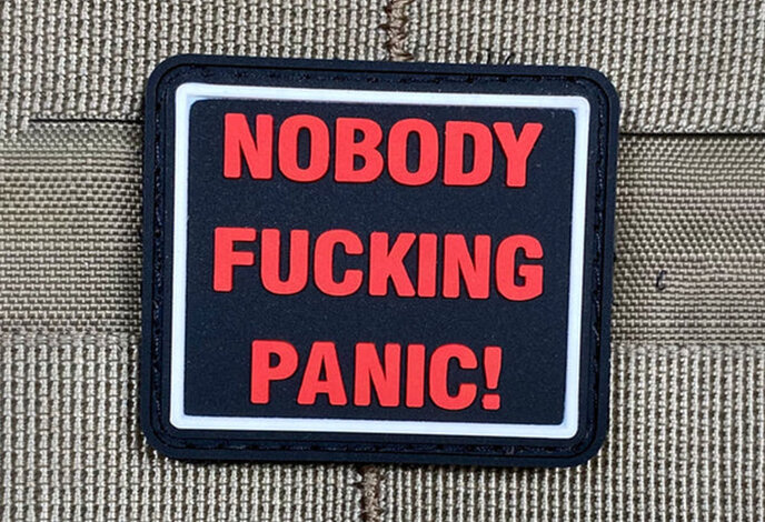 Violent Little Machine Shop Nobody Panic PVC Morale Patch