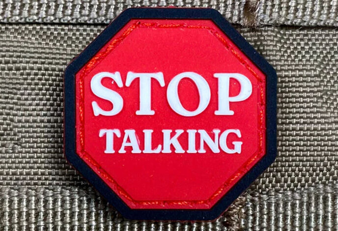 Violent Little Machine Shop Stop Talking PVC Cat Eye Morale Patch