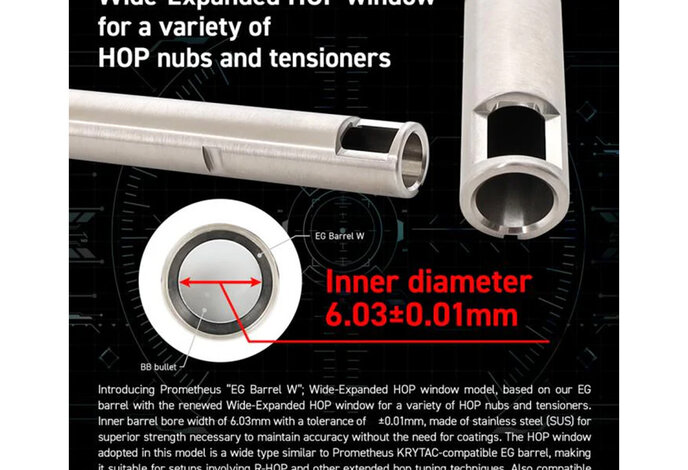 Laylax EG Wide  hop up window 6.03mm inner barrel