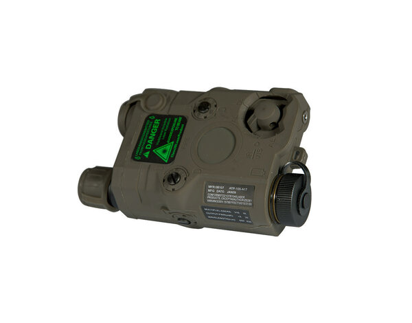 UK Arms UKARMS AN/PEQ15 LED/IR light w/green Laser, OD green case