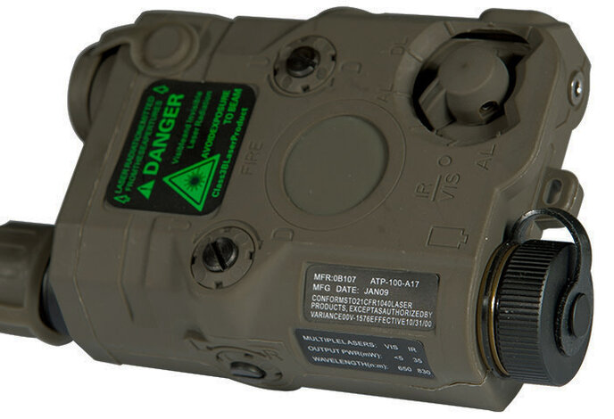 UKARMS AN/PEQ15 LED/IR light w/green Laser, OD green case