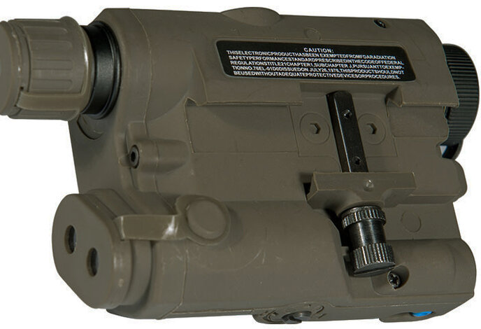 UKARMS AN/PEQ15 LED/IR light w/green Laser, OD green case