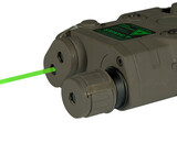 UKARMS AN/PEQ15 LED/IR light w/green Laser, OD green case
