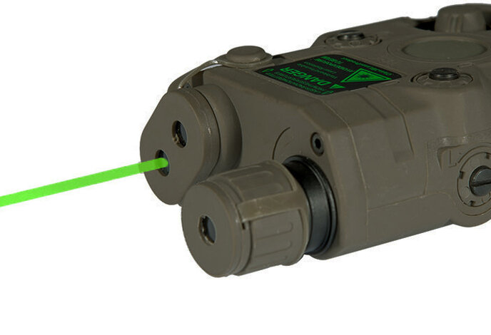 UKARMS AN/PEQ15 LED/IR light w/green Laser, OD green case