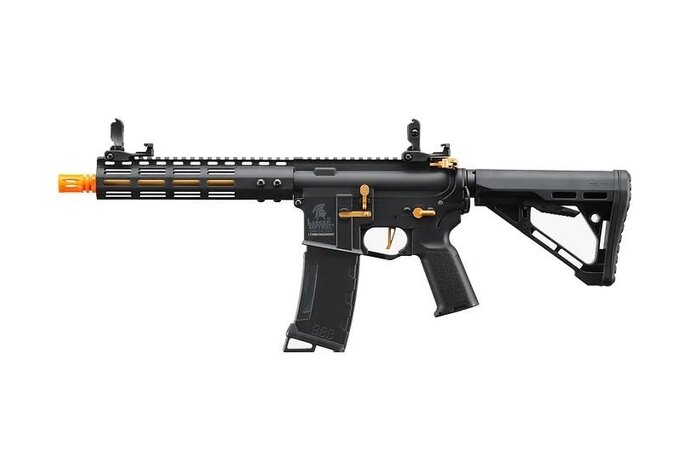 Lancer Tactical Gen 3 Archon 9" M-LOK M4 Airsoft Rifle w/ Delta Stock (Black & Gold)