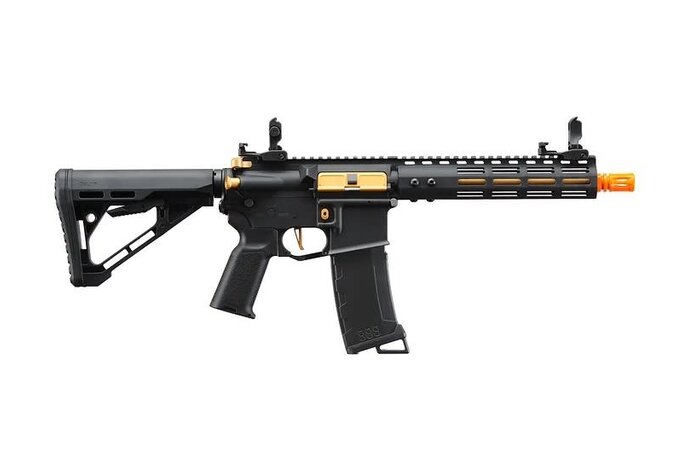 Lancer Tactical Gen 3 Archon 9" M-LOK M4 Airsoft Rifle w/ Delta Stock (Black & Gold)