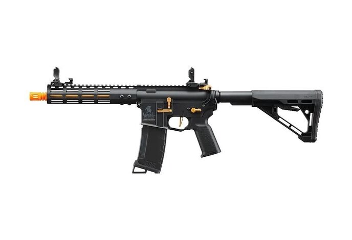 Lancer Tactical Gen 3 Archon 9" M-LOK M4 Airsoft Rifle w/ Delta Stock (Black & Gold)