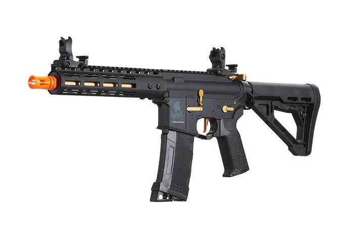 Lancer Tactical Gen 3 Archon 9" M-LOK M4 Airsoft Rifle w/ Delta Stock (Black & Gold)