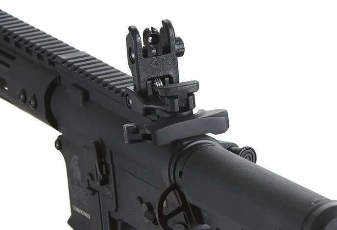 Lancer Tactical Gen 3 Archon 9" M-LOK M4 Airsoft Rifle w/ Delta Stock (Black & Gold)