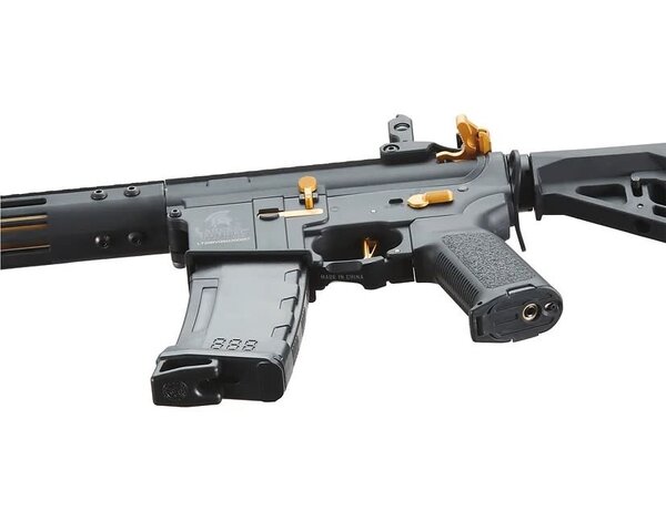 Lancer Tactical Lancer Tactical Gen 3 Archon 9" M-LOK M4 Airsoft Rifle w/ Delta Stock (Black & Gold)
