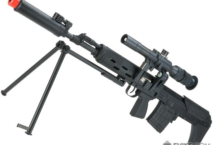 CYMA Standard SVU Airsoft Bullpup Sniper Rifle AEG with Integrated Bipod