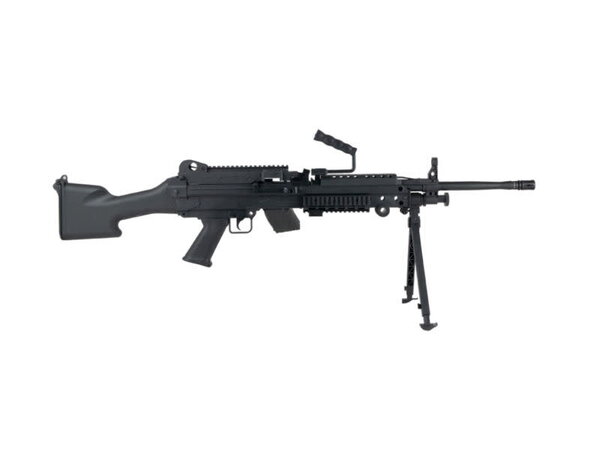 Cybergun Cybergun FN Licensed M249 E2 Full Stock "Featherweight" Airsoft Machine Gun 400 FPS w/2500 rd box magazine