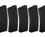 Lancer Tactical 300rd HiCap Magazine for M4 AEG, Black, 5 Pack