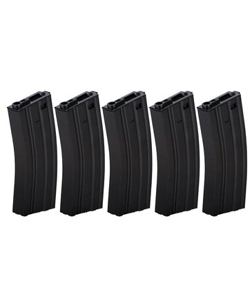 Lancer Tactical Lancer Tactical 300rd HiCap Magazine for M4 AEG, Black, 5 Pack