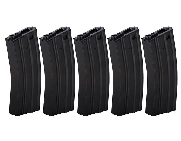 Lancer Tactical Lancer Tactical 300rd HiCap Magazine for M4 AEG, Black, 5 Pack