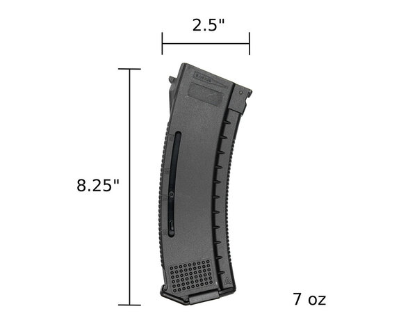 Arcturus Arcturus AK MOD1 30/130 rd windowed EMM magazine, black