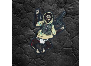 Weapons Grade Waifus Ed’s Manifesto - Sneakreaper Industries - “El Mono Sicario” Die Cut Morale Patch & Sticker