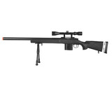 Wellfire M24 spring sniper rifle w/scope and bipod, black