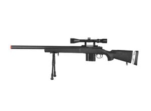Well Wellfire M24 spring sniper rifle w/scope and bipod, black