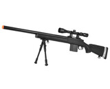 Wellfire M24 spring sniper rifle w/scope and bipod, black