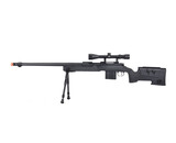 Wellfire M40A3 spring sniper rifle w/scope and bipod, black