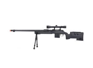 Well Wellfire M40A3 spring sniper rifle w/scope and bipod, black