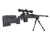 Wellfire M40A3 spring sniper rifle w/scope and bipod, black