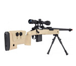 Well Wellfire M40A3 spring sniper rifle w/scope and bipod, tan