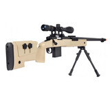 Wellfire M40A3 spring sniper rifle w/scope and bipod, tan