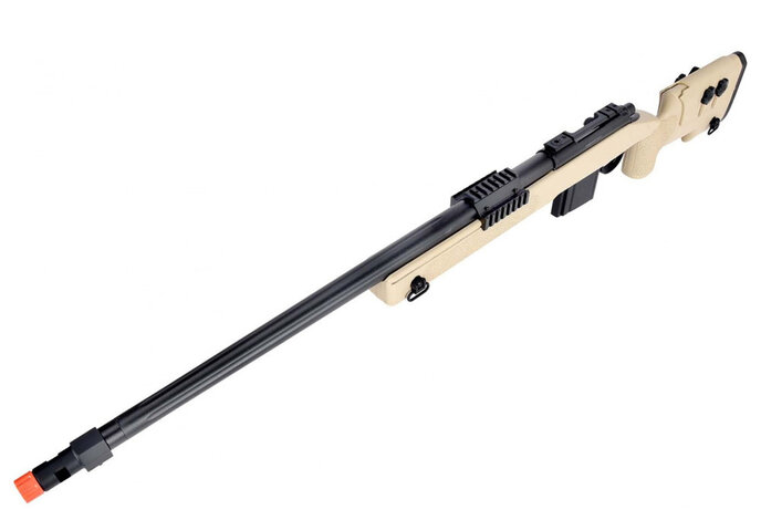 Wellfire M40A3 spring sniper rifle w/scope and bipod, tan