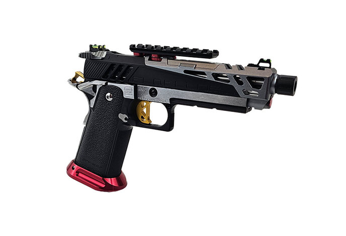 AEX Custom CHAOS CONTROL - Green GasTokyo Marui Hi Capa 4.3 Gas Blowback Pistol, Black / Red / Gold