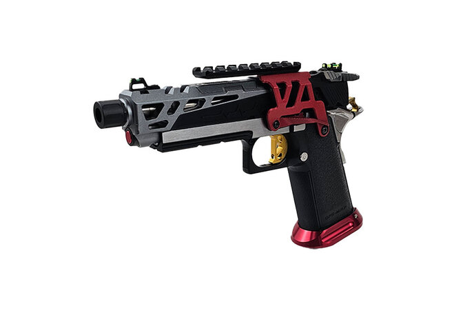 AEX Custom CHAOS CONTROL - Green GasTokyo Marui Hi Capa 4.3 Gas Blowback Pistol, Black / Red / Gold