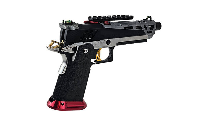AEX Custom CHAOS CONTROL - Green GasTokyo Marui Hi Capa 4.3 Gas Blowback Pistol, Black / Red / Gold