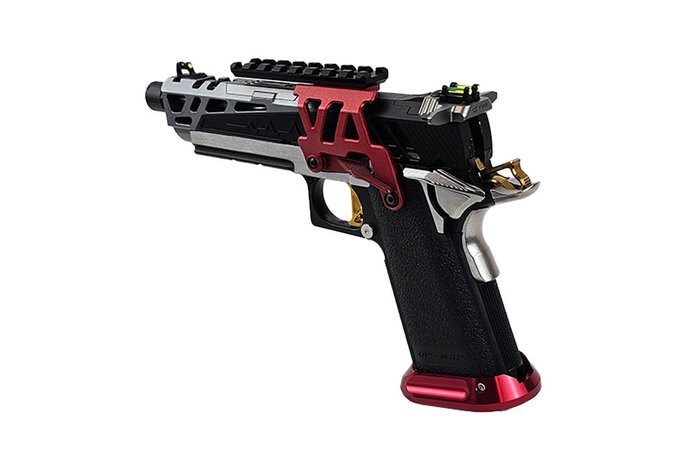 AEX Custom CHAOS CONTROL - Green GasTokyo Marui Hi Capa 4.3 Gas Blowback Pistol, Black / Red / Gold