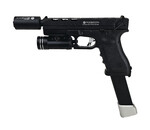 Elite Force AEX Custom OBSIDIAN VIPER – Elite Force GLOCK 18C GBB Pistol w/ Shark Slide, Black / Silver