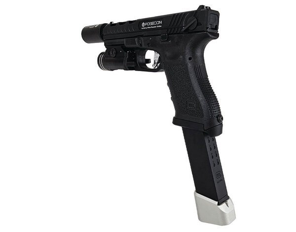 Elite Force AEX Custom OBSIDIAN VIPER – Elite Force GLOCK 18C GBB Pistol w/ Shark Slide, Black / Silver