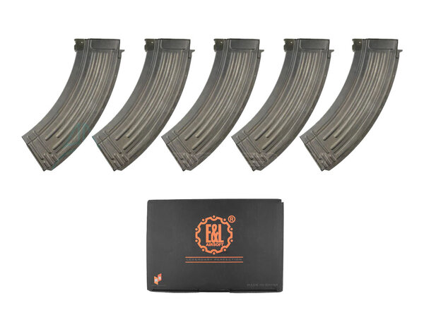 E&L Airsoft E&L AK47 Mid-cap 120 rd Metal Magazine Box Set - 5pcs