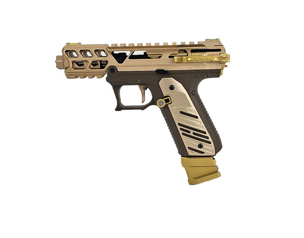 Airsoft Extreme AEX Custom KING TUT Action Army AAP-01 Gas Blowback Custom Gun, Tan / Gold