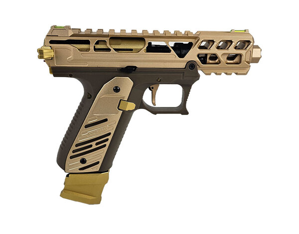 Airsoft Extreme AEX Custom KING TUT Action Army AAP-01 Gas Blowback Custom Gun, Tan / Gold