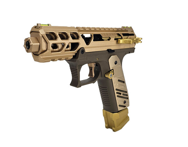 Airsoft Extreme AEX Custom KING TUT Action Army AAP-01 Gas Blowback Custom Gun, Tan / Gold
