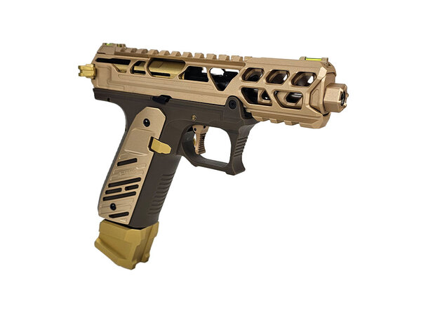 Airsoft Extreme AEX Custom KING TUT Action Army AAP-01 Gas Blowback Custom Gun, Tan / Gold
