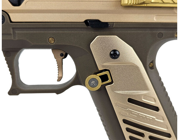 Airsoft Extreme AEX Custom KING TUT Action Army AAP-01 Gas Blowback Custom Gun, Tan / Gold