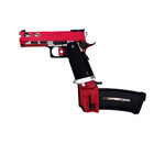 Airsoft Extreme AEX Custom Red Stryker - Tokyo Marui Hi Capa 4.3 HPA pistol, Red / Siler