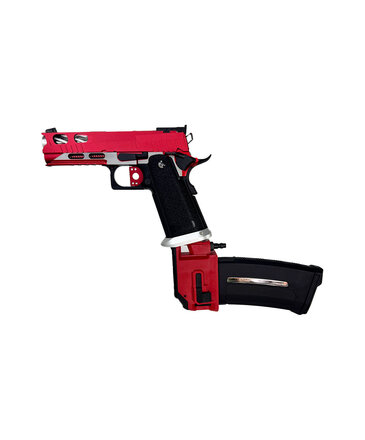 Airsoft Extreme AEX Custom Red Stryker - Tokyo Marui Hi Capa 4.3 HPA pistol, Red / Siler